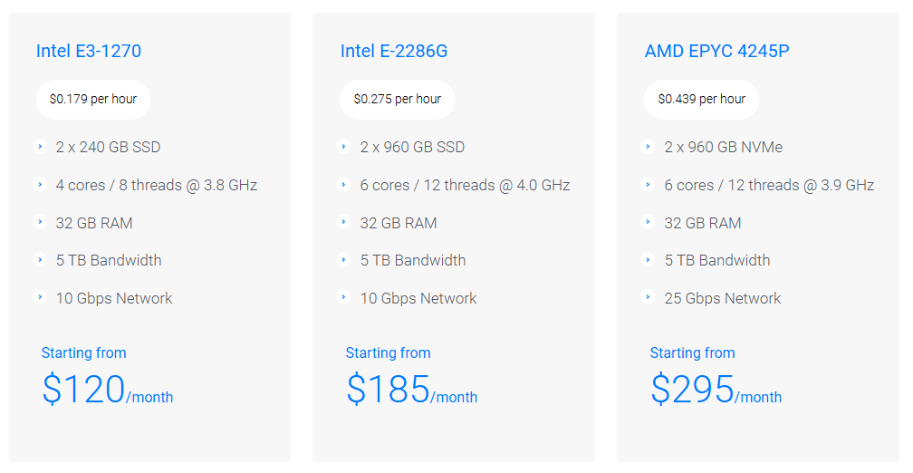 Bare Metal prices