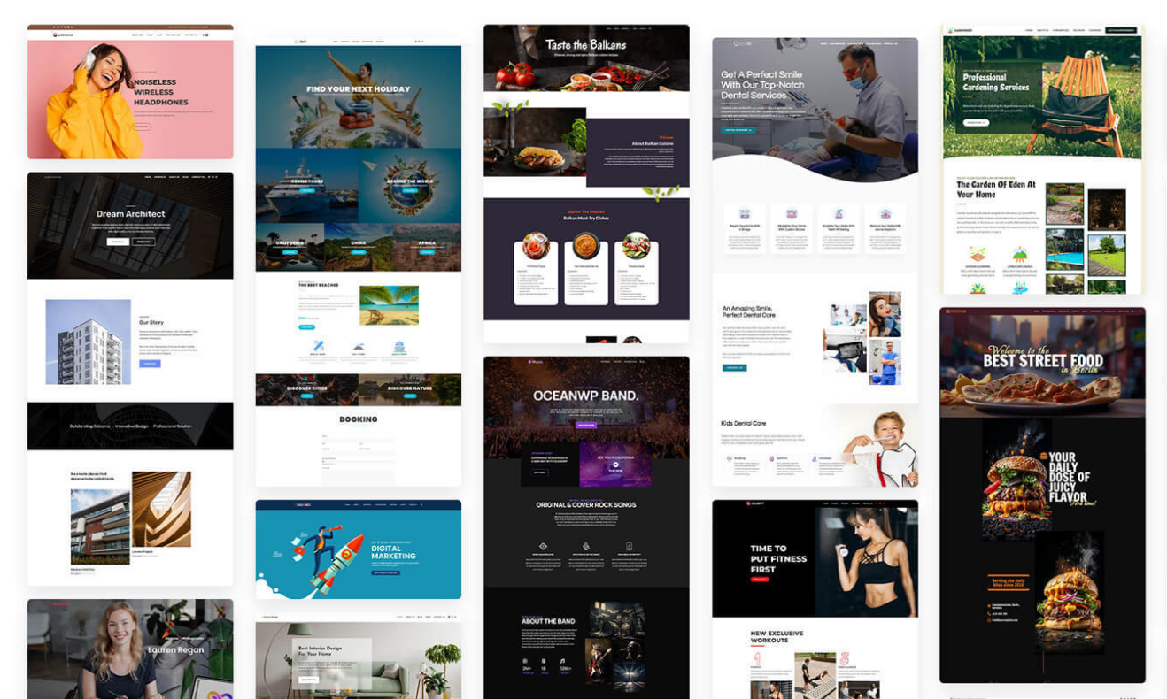 A few free and premium OceanWP demo content