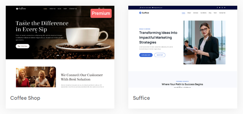 Zakra Demo Content examples