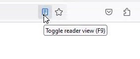 Turn on reading mode in Firefox