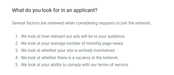 CarbonAds Requirements for Publishers