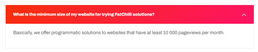 FatChilli Publisher Requirements