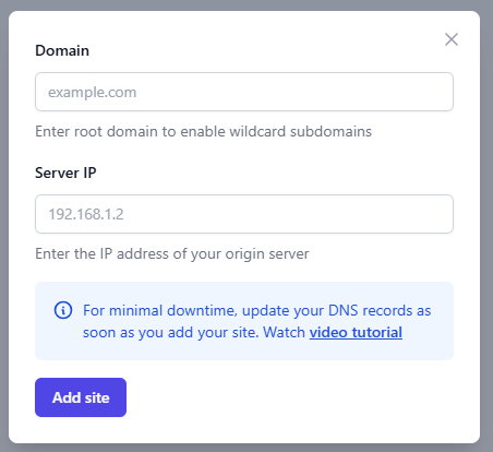 Add your site to FlyingCDN.